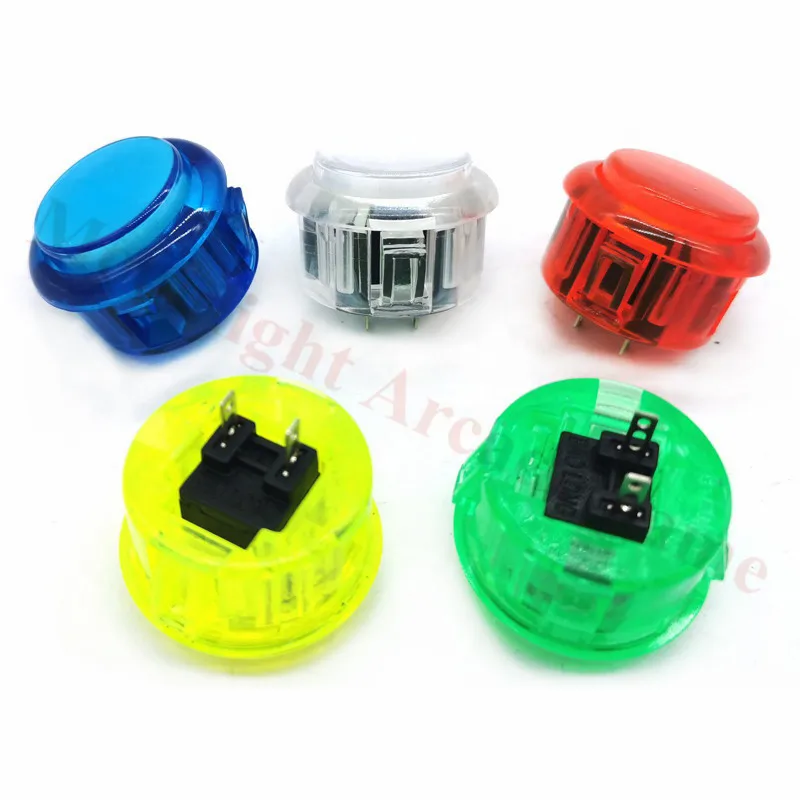 

10pcs custom Transparent Non-LED 30mm/24mm Arcade Push Button for DIY Raspberry pi MAME PC game machine