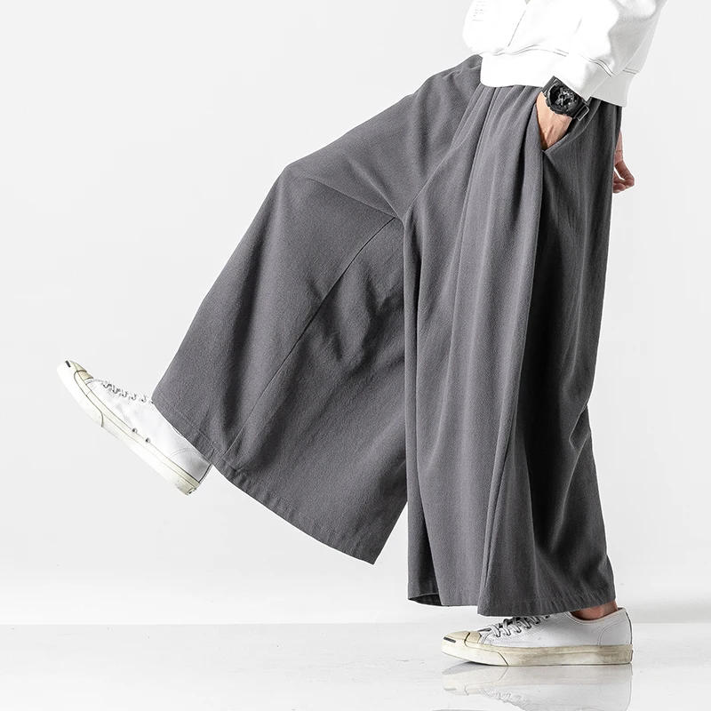 Men’s Causal Baggy Pants Vintage Jogging Harem Pants Men Cotton Loose Traditional Wide Leg Pants Woman New Streetwear