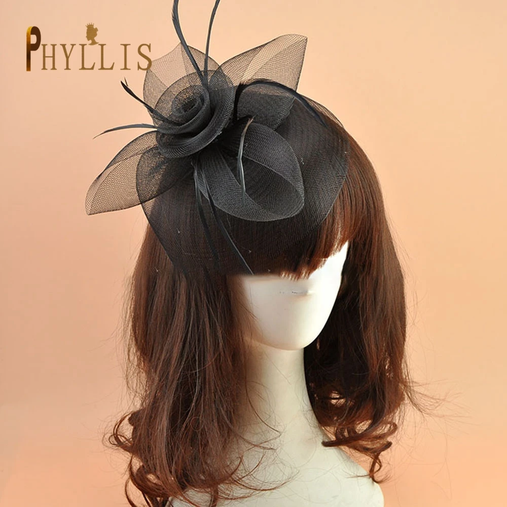 JM14 Fascinators خمر للسيدات ، قبعة Pillbox مع الحجاب ، مشبك شعر أسود وأزرق ، عصابة رأس ، قفص طيور ، غطاء رأس لحفل الزفاف