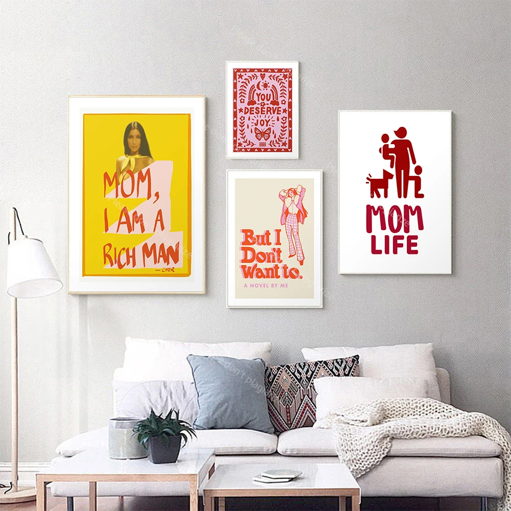 Abstract Feminist Color Letter Art Wall Poster Print Woman Quote Canvas Famliy Painting Picture Feminism Living Room Home Decor