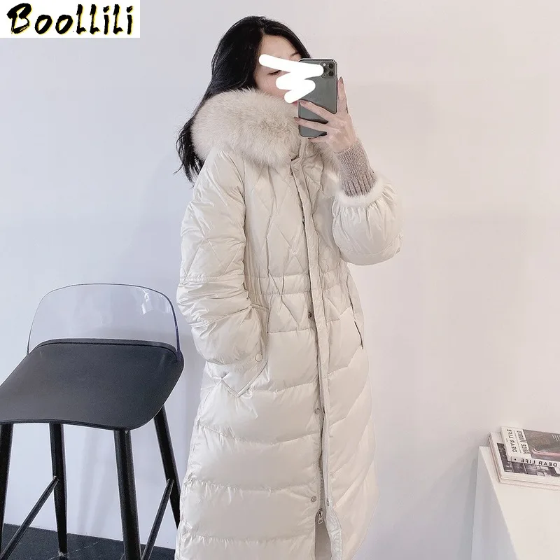 Duck Boollili White Down Jacket Women Clothes 2023 Winter Coat Women Korean Fox Fur Collar Puffer Jacket Women Warm Parka