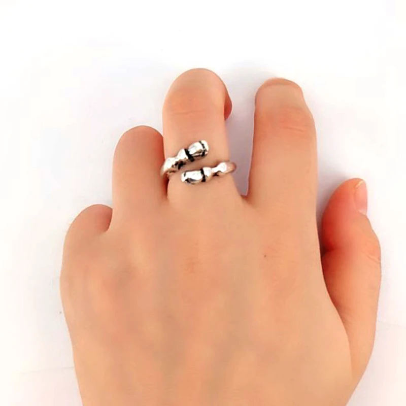 hzew Ancient silver Color Horseshoe Opening Rings Trendy Alloy Material Horse Hoof Finger Ring For Woman Men