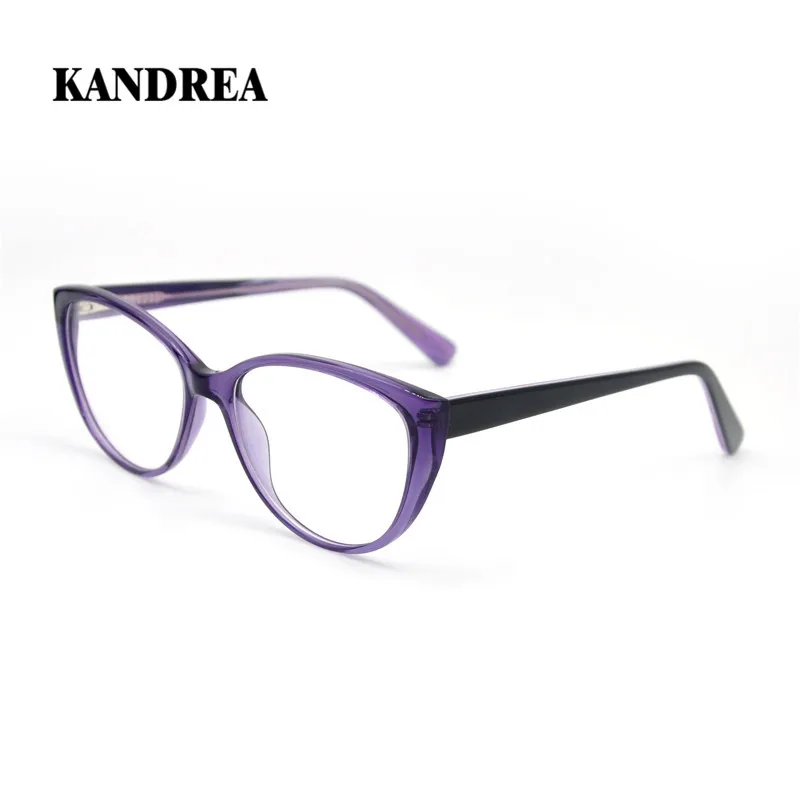 

KANDREA 2020 Woman Fashion Cat Eye Glasses Frame Transparent Acetate Clear Lens Eyeglasses Female High Quality Myopia Eyewear