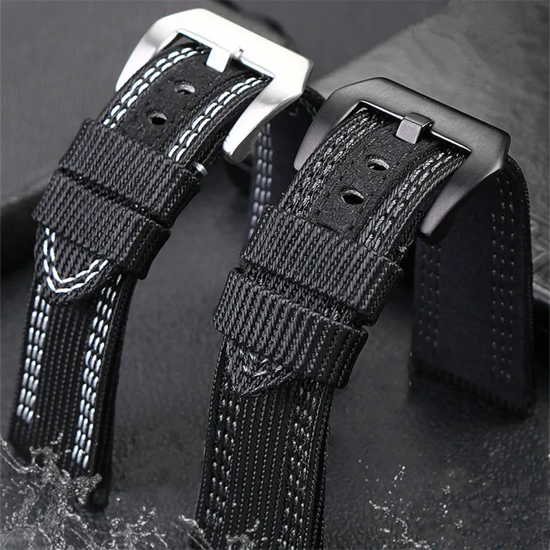 سوار ساعة من قماش النايلون للبانيراي ، سوار معصم أزرق ، سلسلة البحر السمين ، حزام ساعة أمامي ، 42 من من قماش النايلون ، 26 ، NB00984 التسلل #5