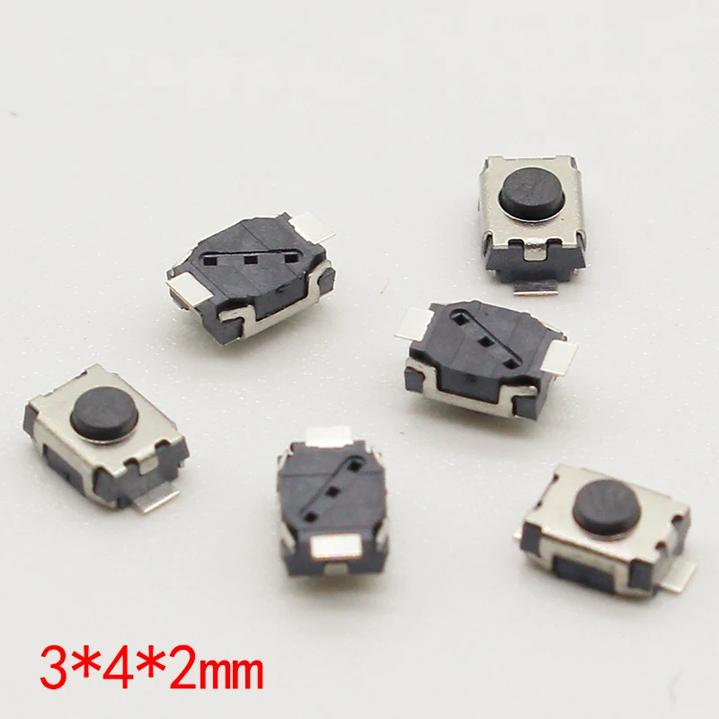 50PCS SMD 2Pin 3X4MM Tactile Tact Push Button Micro Switch Momentary