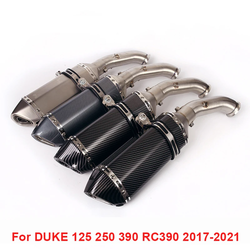 

Motorcycle Exhaust System 51mm Muffler Escape with DB Killer Silencer Connection Pipe for KTM Duke 125 250 Duke 390 2017-2020