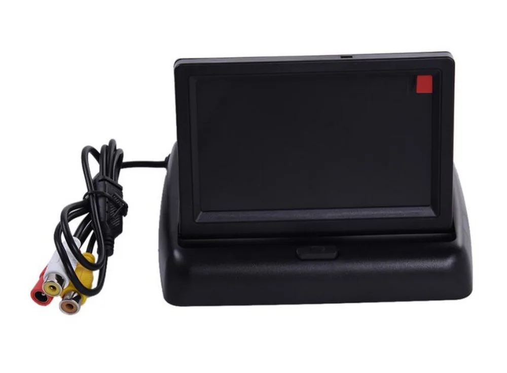 4.3 inch Foldable TFT LCD car Monitor with 7 LED Night Vision CCD   Waterproof license plate rear view Camera