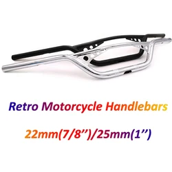 Retro Motorcycle 22mm 25mm Handlebars 7/8'' 1'' Handle Bar for Cafe Racer Sportster Chopper Bobber XL883 XL1200 X48 Dyna Softail