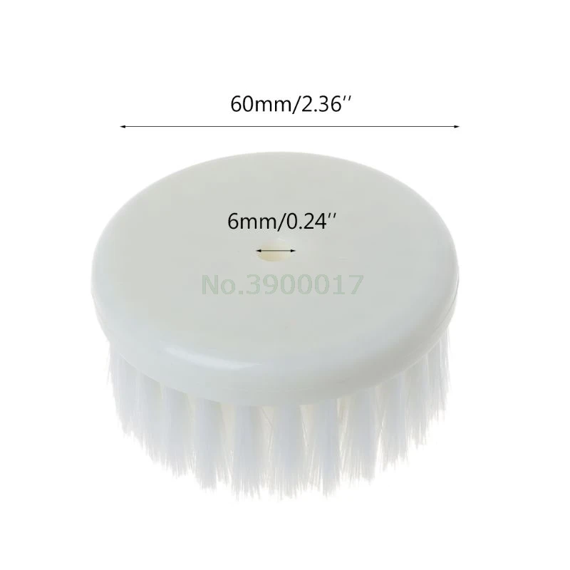 60mm White Soft Drill Powered Brush Head For Cleaning Car Carpet Bath Fabric New