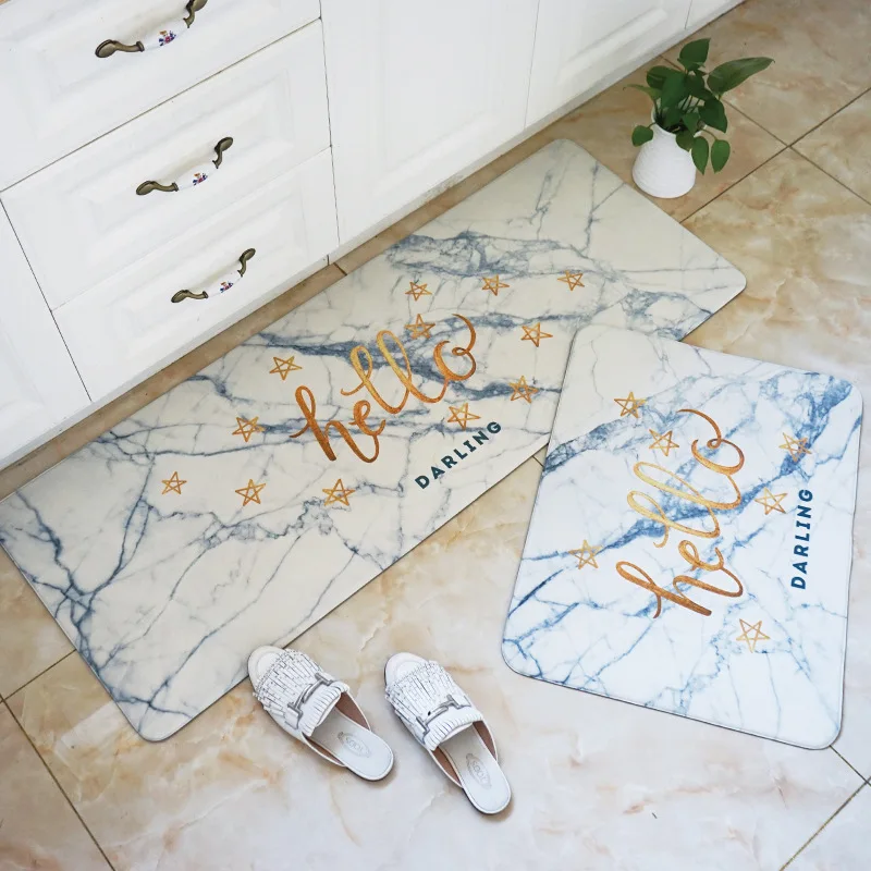 Bubble Kiss American Kitchen Carpet Pineapple Pattern Oil-Proof Kitchen Mat Non-Slip Simple Living Room Carpet Customize Doormat