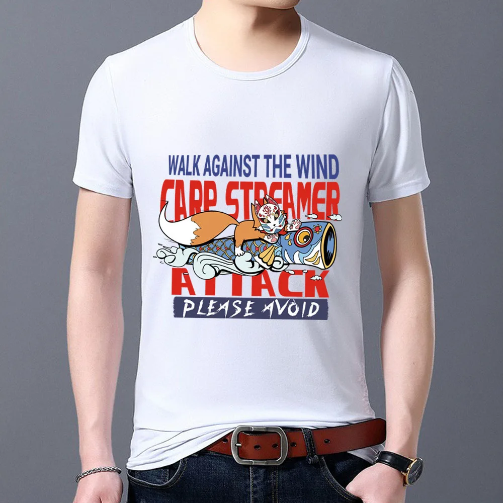 

Man's T-shirt Anime Funny Print O-neck Short-sleeved Shirt Man's Casual Slim All-match Breathable Classic T-shirt