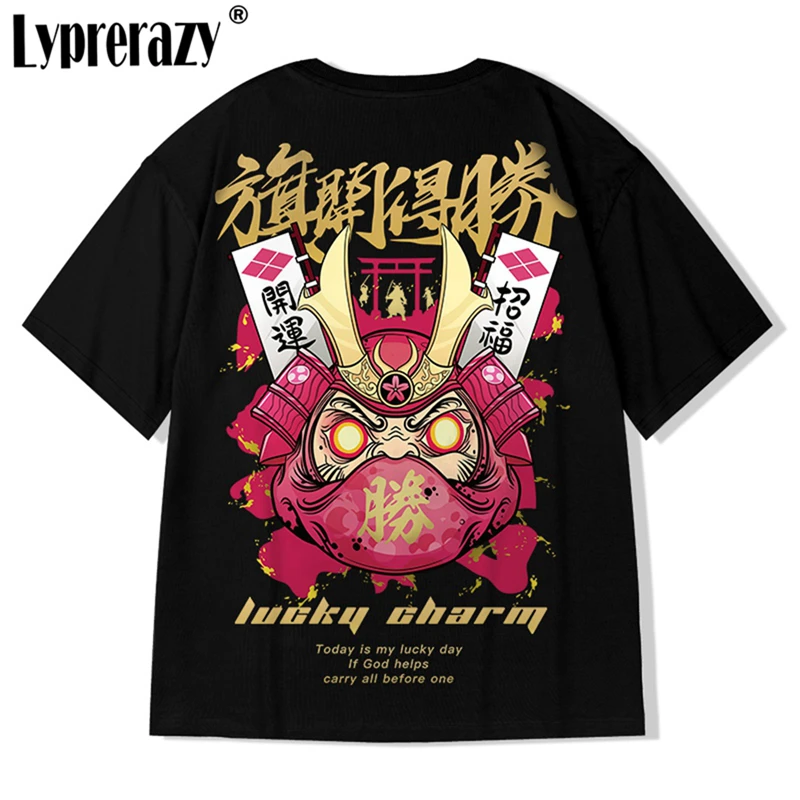 Lyprerazy Chinese Style Short Sleeve Men Tshirt Summer Hip Hop Streetwear Clothing Lovers Print Oversized Tshirts