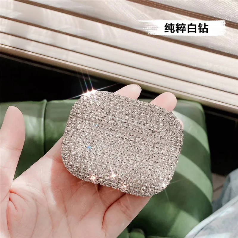 Nóng Cao Cấp 3D Bling Kim Cương Lấp Lánh Ốp Lưng Cứng Rung Pro 1 2 3 Không Dây Tai Nghe Bluetooth Chụp Tai Phụ Kiện Dễ Thương bao Da