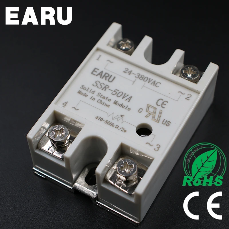 1pcs Solid State Relay Module SSR-50VA 50A 500K ohm TO 24-380V AC SSR 50VA Resistance Regulator