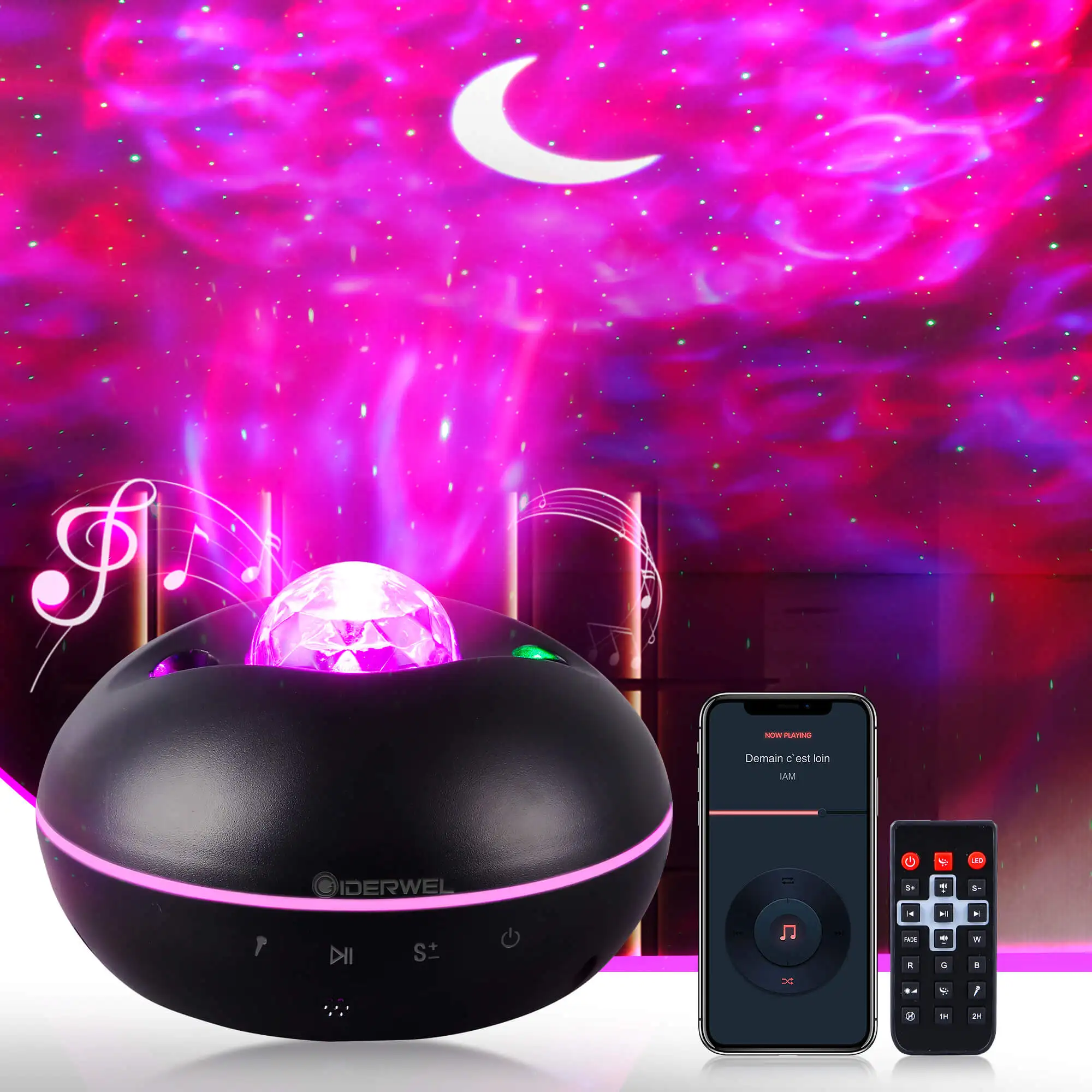 Stern projektor Galaxie Nacht führte Licht Bluetooth Galaxie Sternen himmel Projektor Ozean Welle Nacht lampe mit Musik Bluetooth-Lautsprecher