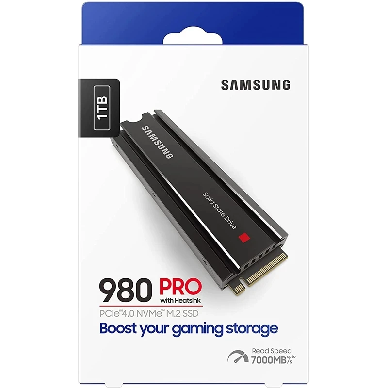 Samsung 980 PRO M2 SSD dengan Heatsink 1TB 2TB PCIe Gen 4 NVMe M.2 Internal Solid State Hard Drive Heat Control PS5 Kompatibel