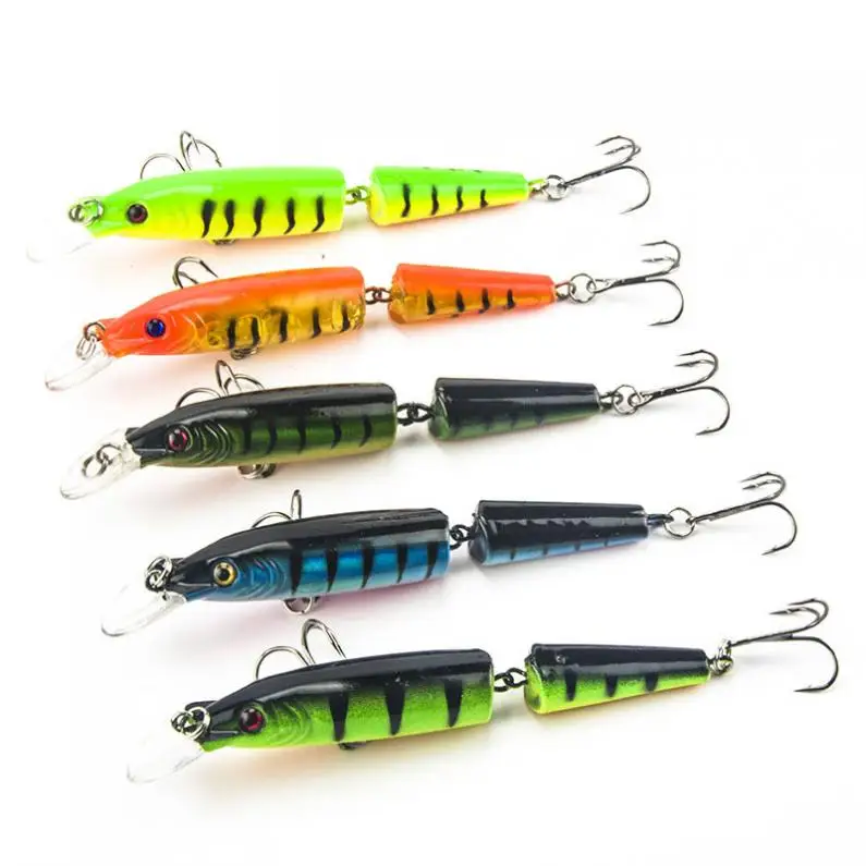 

1pcs 2 Jointed Segments High Simulated Fishing Lure 10.5cm 9.6g Artificial Plastic Hard Fishing Baits Diving Depth 0.5~1.5m