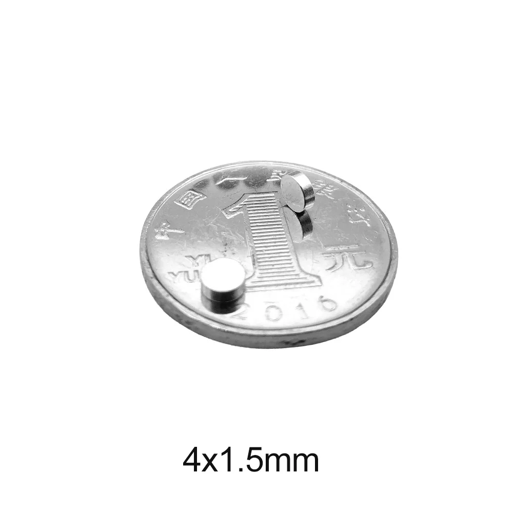 100~2000pcs  4x1.5 mm Thin Neodymium Strong Magnet Small Round Permanent Magnet 4x1.5mm Powerful Magnetic Magnets Disc 4*1.5 mm