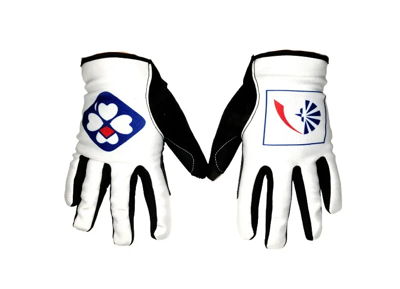 

Winter Fleece Thermal 2024 Groupama Fdj Team WHITE One Pair Full Finger Cycling Jersey Gloves MTB Road Mountain Gel Gloves