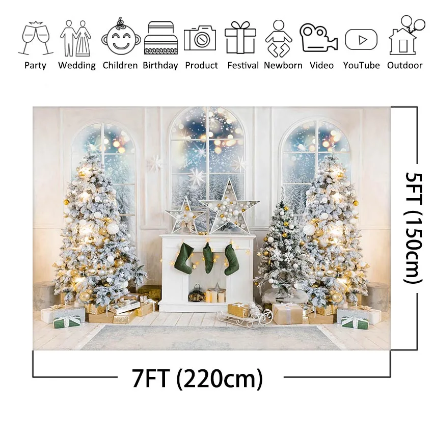 Mocsicka White Fireplace Indoor Backdrops for Photo Studio Christmas Photography Background for Photoshoot Phootcall
