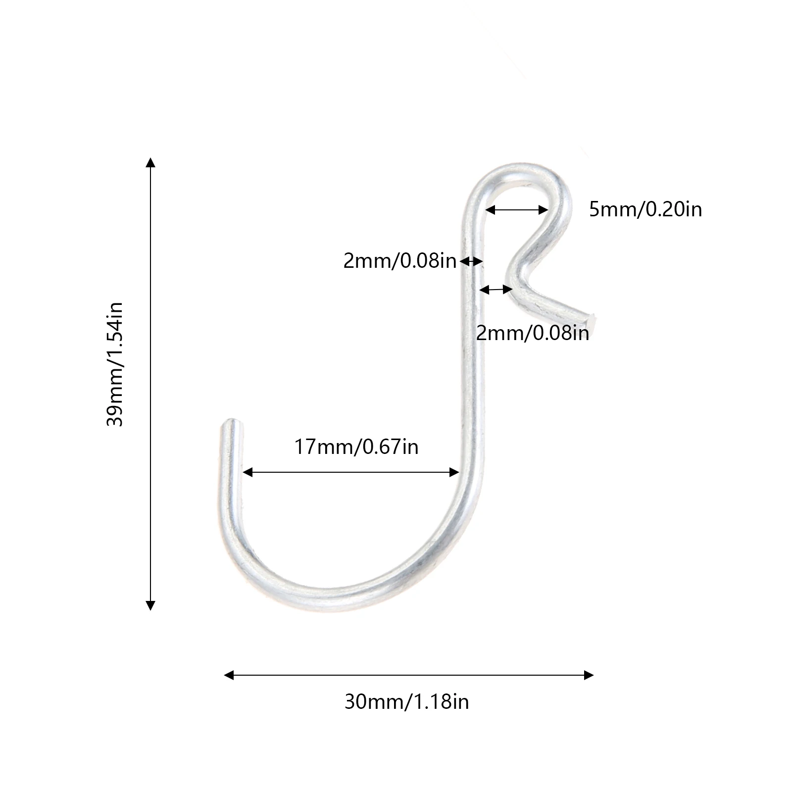 50pcs/set 39*30mm S Shape Metal Hanger Kitchen Organizer Bathroom Storage Rack Hanging Hook Crafts Tools Key Mask Space-saving