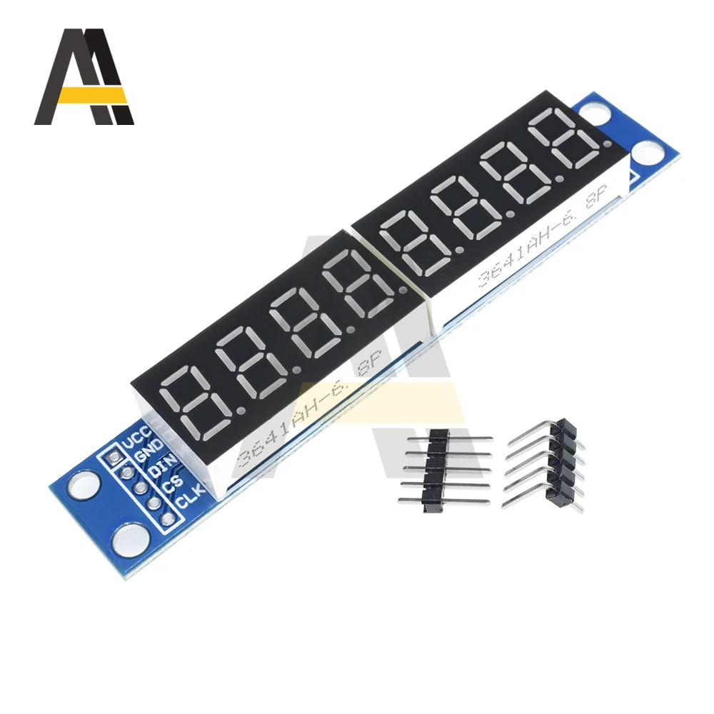 1 pces max7219 led dot matrix 8-bit módulo de controle de exibição de tubo digital 3.3v 5v microcontrolador serial driver 7 segmento