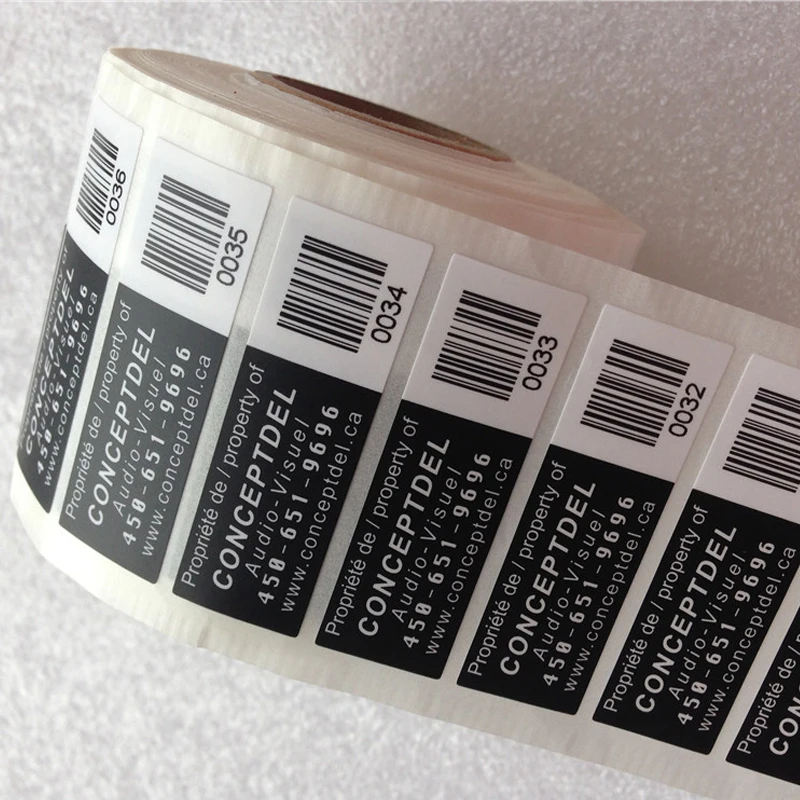 1000pcs 45x15mm Custom Self Adhesive Waterproof Labels Barcode Serial Number Stickers Pp Strong Adhesive Seal Tags