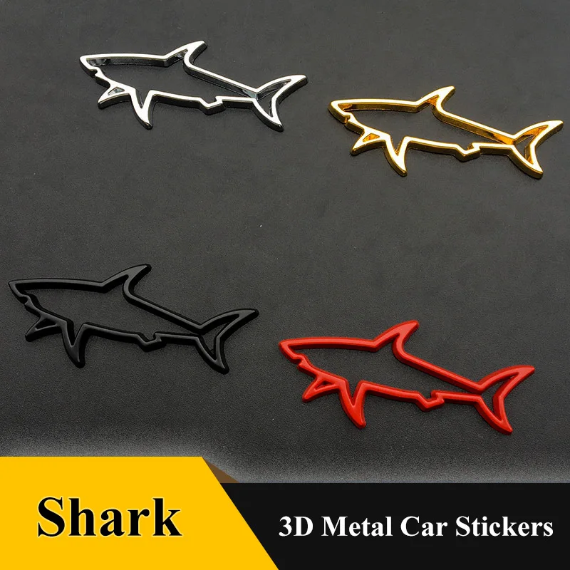 3D Metal Car Styling Etiqueta, Peixe Oco, Tubarão, Emblema, Decalques de Crachá, Automóvel, Motocicleta, Computador, Combustível, Acessórios Do