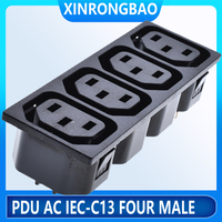 4 outlet way IEC C13 female connectors PDU socket, industrial power strip superior quality black Power connector socket