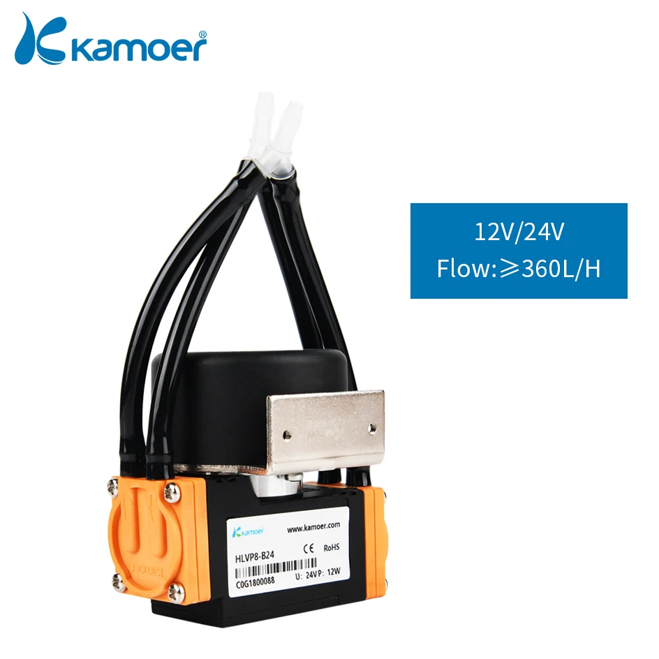 Kamoer 6-8L/min HLVP8 Diaphragm Vacuum Pump DC Motor Negative Pressure 0.098Mpa Low Noise In Parallal/Series for Lab and Beauty