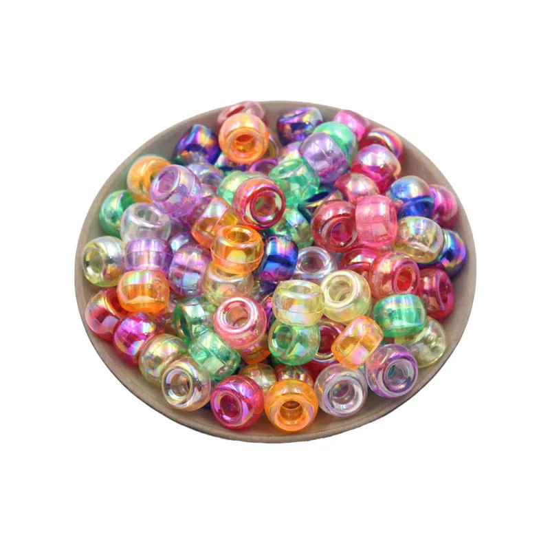 100-300pcs plastic round beads solid color beads DIY clothing Jewelry accessories material loose beads large hole barrel beads