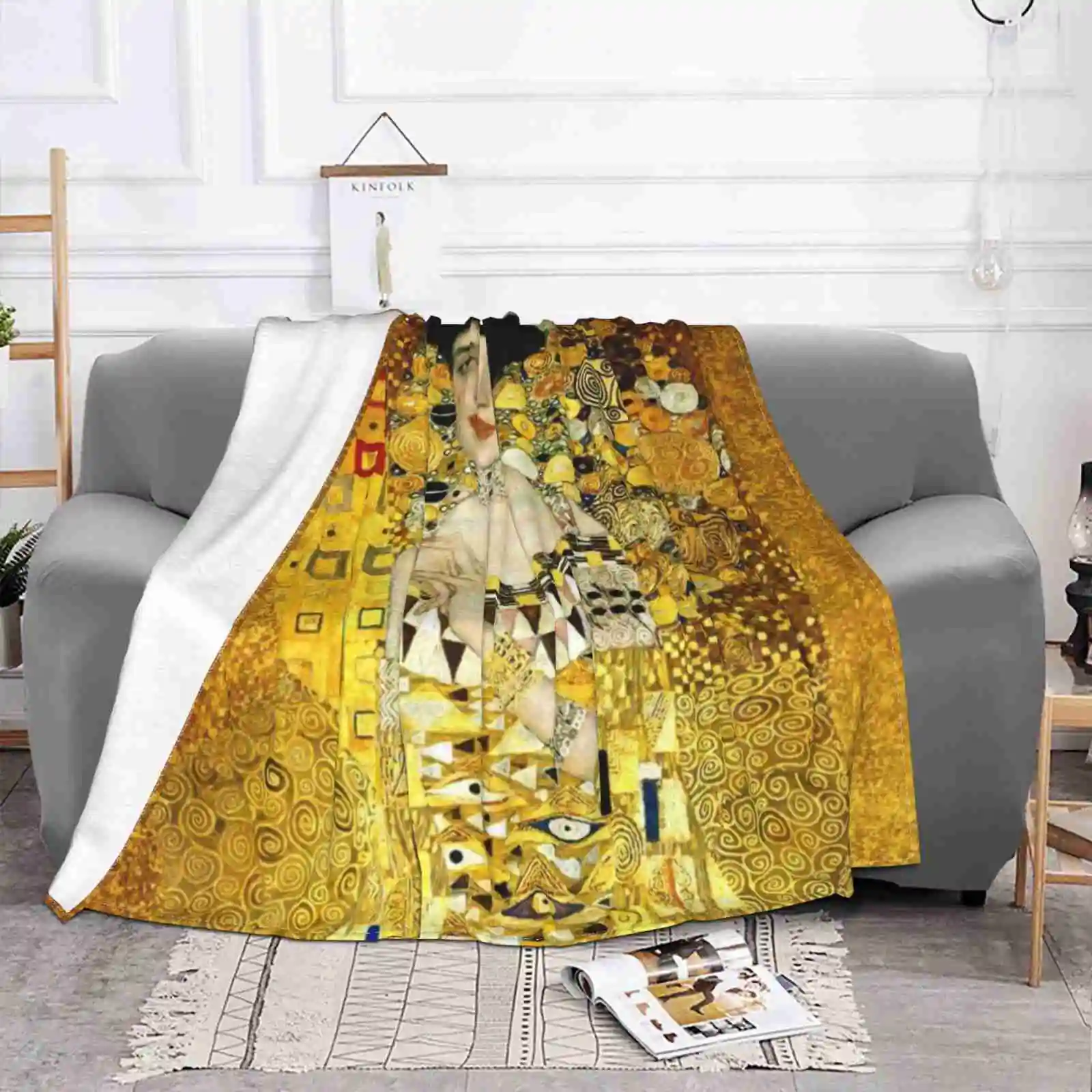 Adele Bloch I By Gustav Klimt Fine Art For Home Sofa Bed Camping Car Plane Travel Portable Blanket Gustav Klimt Adele Adele