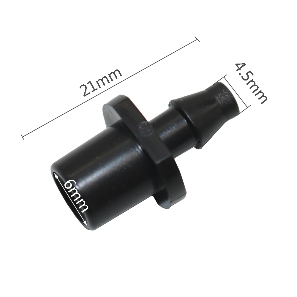6mm Female To 4.5mm Barb Hose Connector Plastic Greenhouse Micro Drip Irrigation Fitting Garden Watering Pipe Joint Black 100Pcs