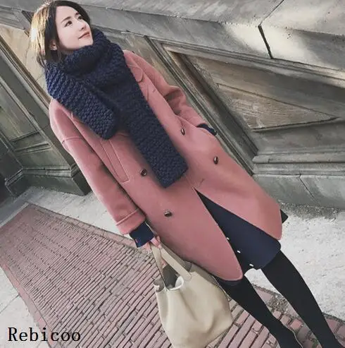

Women's Classic Wool Cashmere Blend Loose Casual Overcoat Long Coat Jackets Warm Outwear