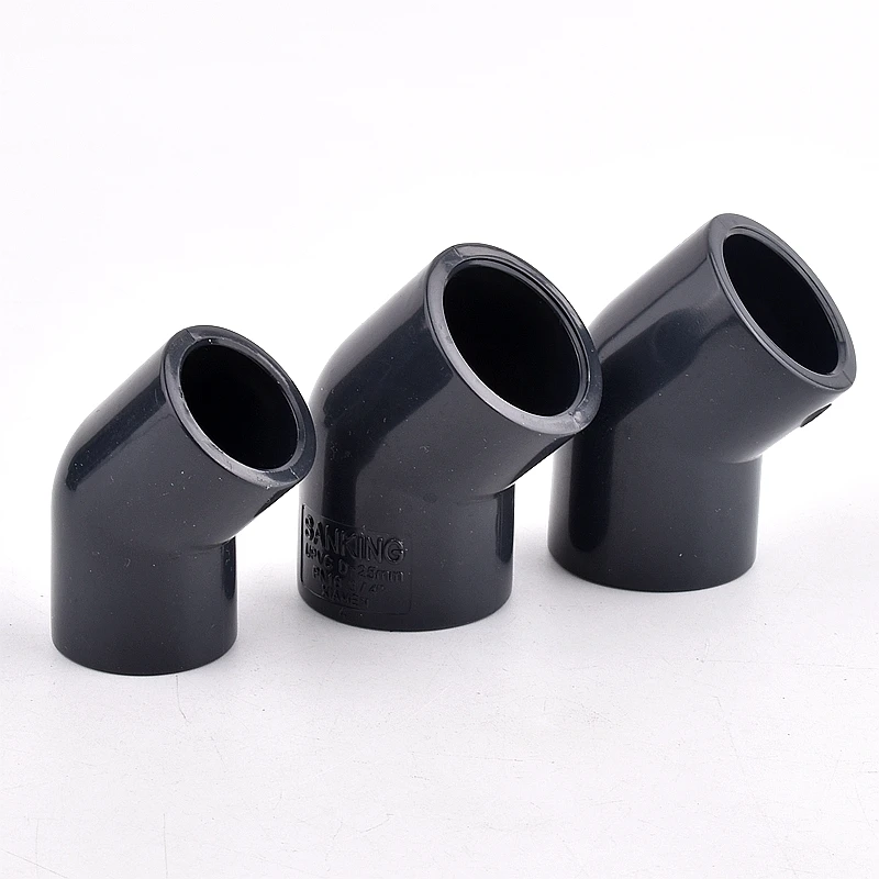 I.D 20~75mm UPVC 45 Degree Elbow Pipe Connector, Garden Watering Irrigation Water Tube Joint Fittings Hydroponics Planting Frame