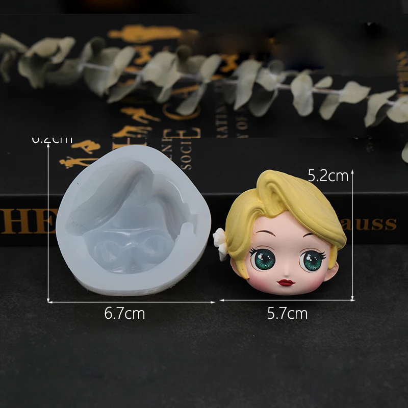 Cartoon Princess Doll Head Face Silicone Mold Fondant Cakes Decoration Mould Sugarcraft Chocolate Baking Tool For Cake Gumpaste