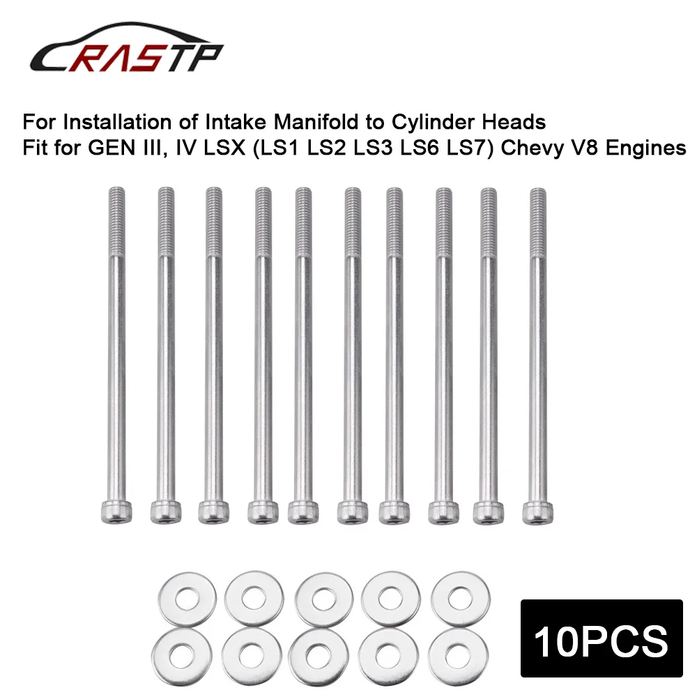 RASTP-LS1 Intake Manifold Bolts Stainless Steel Kit for Chevy V8 Engines for GEN III LSX LS2 LS3 LS6 RS-TC019