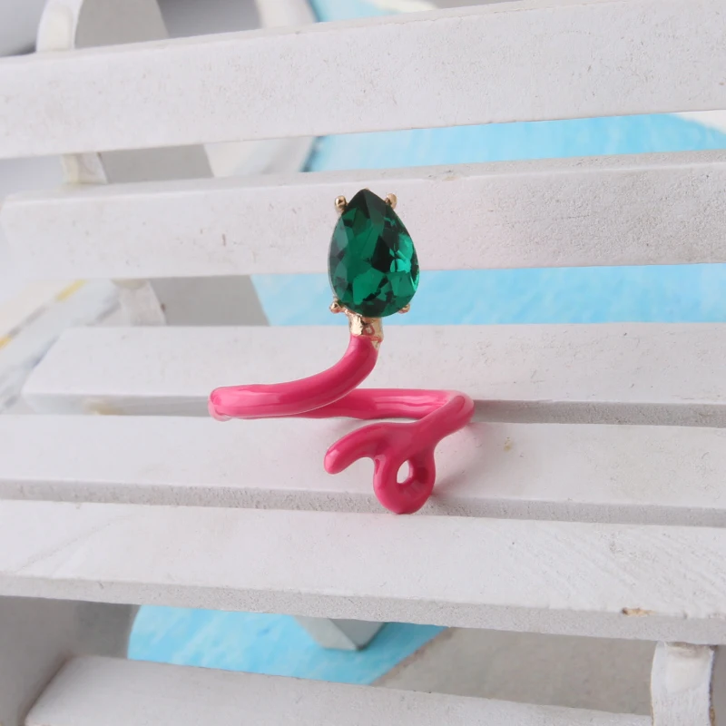 NeeFuWoFu Color Snake Ring Earrings Woman Y2K Candy Glass Multicolor Colored Rings Bohemia de Madera Pulseira Estrela de Cinco