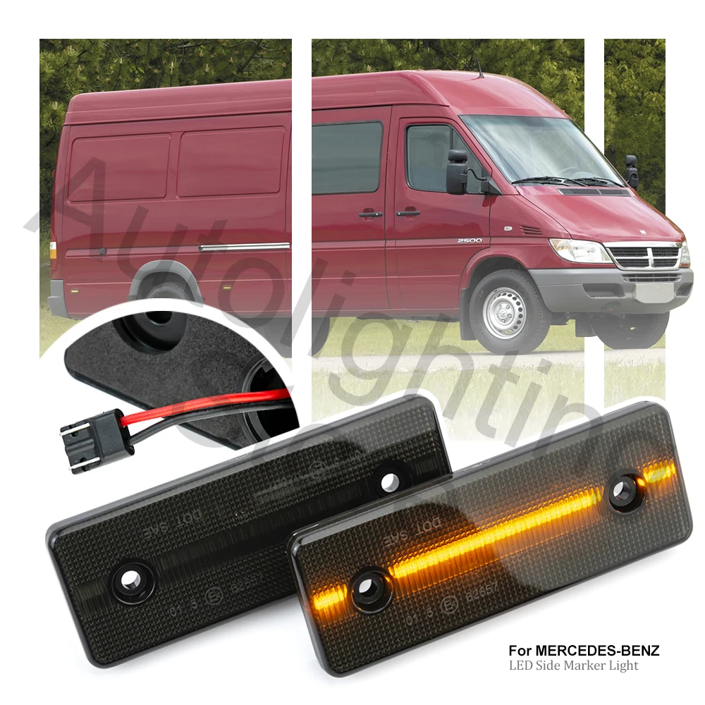 

2 шт. светодиодные янтарные боковые габаритные огни для Mercedes Benz Sprinter W901 W902 W903 W904 W905 Dodge 01-06 габаритные огни