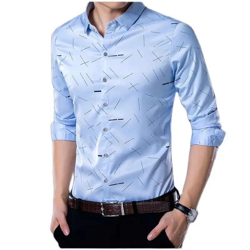 Camisas de manga larga para hombre, camisas de diseñador de línea Social, ajustadas, Vintage, a la moda, Jersey de vestir, ropa informal, 2022, 36814