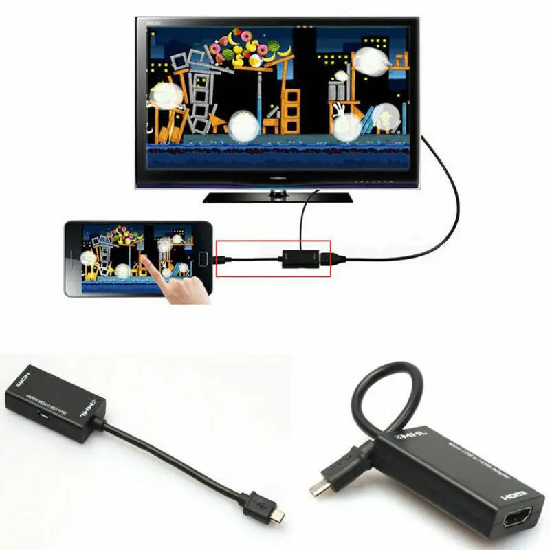 Pymh 17 センチメートルミニマイクロusb 2.0 mhl hdmi 1080 1080pテレビアダプタケーブルサムスンギャラクシー米国