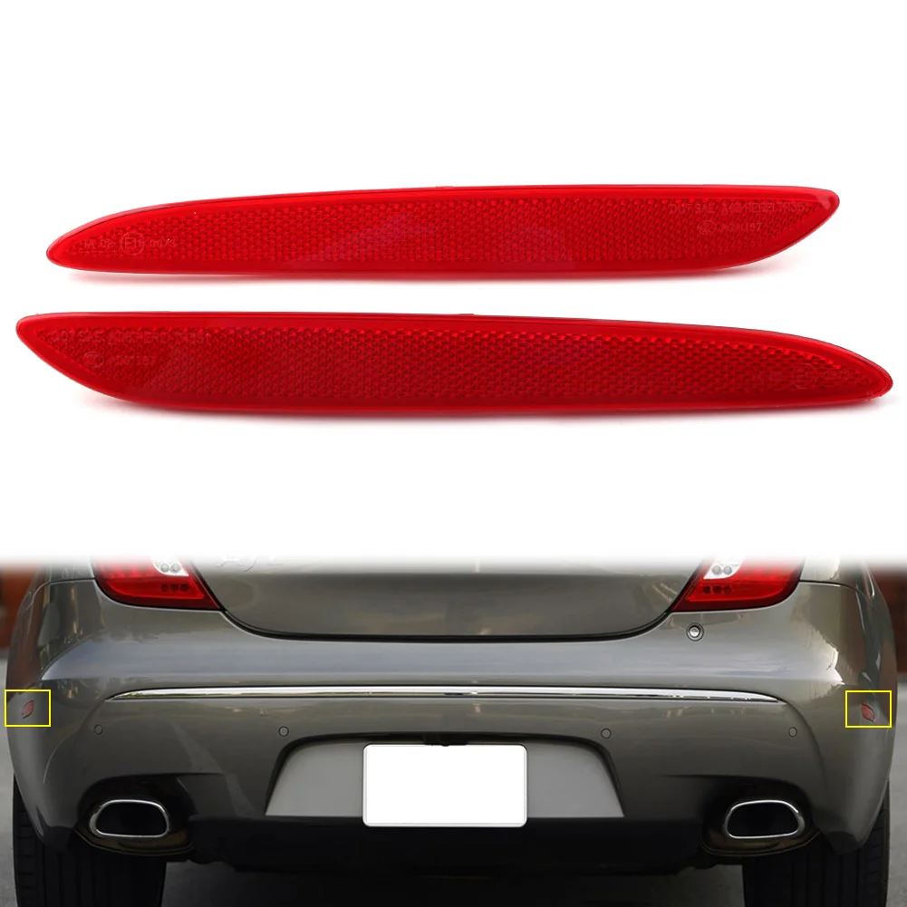 Car Rear Bumper Trim Side Reflector Reflective Strips For Jaguar XJ 2010 2011 2012 2013 2014 2015 2016 2017 ABS Plastic Red Lens