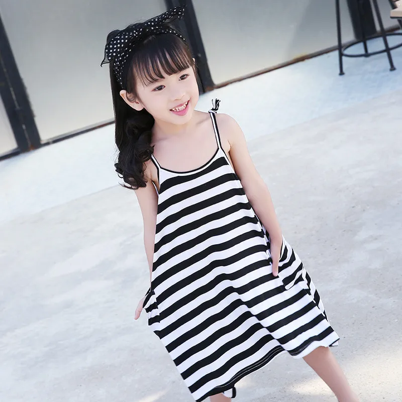 Mother Daughter Clothes Fashion Family Matching Outfits Cotton Baby Girls Dress Family Couple Look Stripe Dress Home Clothing