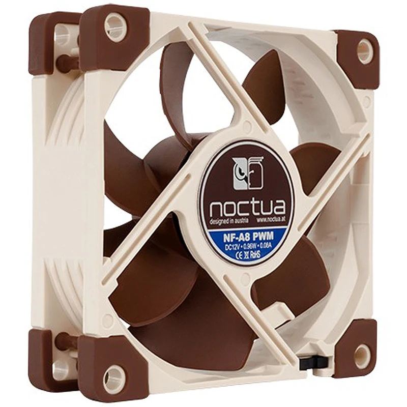 Noctua Mini Ventilador de Chassi Pequeno, PWM, FLX, 12V, 5V, 80mm, 8cm CPU, NF-A8