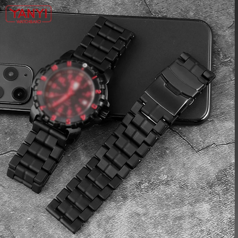 Bracelet de montre en acier et plastique, 23mm, pour luminox, sport, hommes, accessoires, 3051