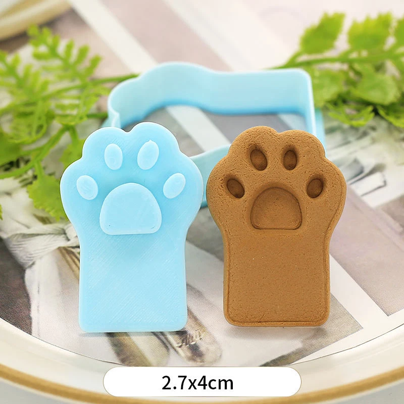 3d Biscuit Mould Cartoon Cat Claw Cat Shape Plastic Cookie Mold Diy Household Baking Cookie Press Baking Utensils Cookie Mold