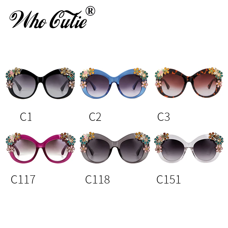 Oversized Diamond Sunglasses Women 2025 Luxury Brand Designer Retro Vintage 80S Baroque Cateye Rhinestone Sun Glasses Shades 675