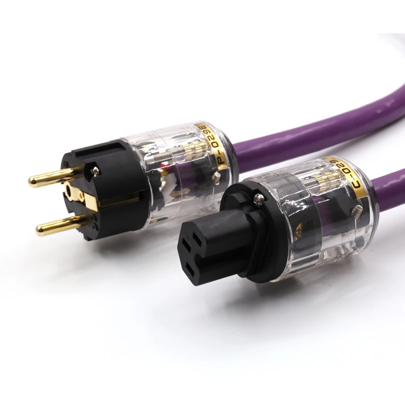 

Hi-end OFC power cable Audio HiFi AC Power Cable Gold Plated P-029E/C-029 Wire EU Schuko Connctor Plug With Cable