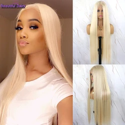 Beautiful Diary 30inch Blonde Lace Front Wigs Long Straight Futura Hair 13x6 Synthetic Lace Front Wigs For Women Gluesless Wigs