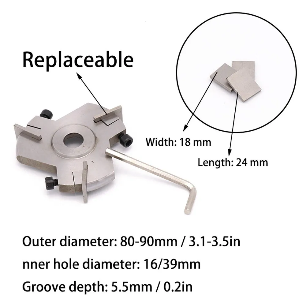 Grinder Disc Wood Carving Woodworking Detachable 3 Blade Root Milling Cutter